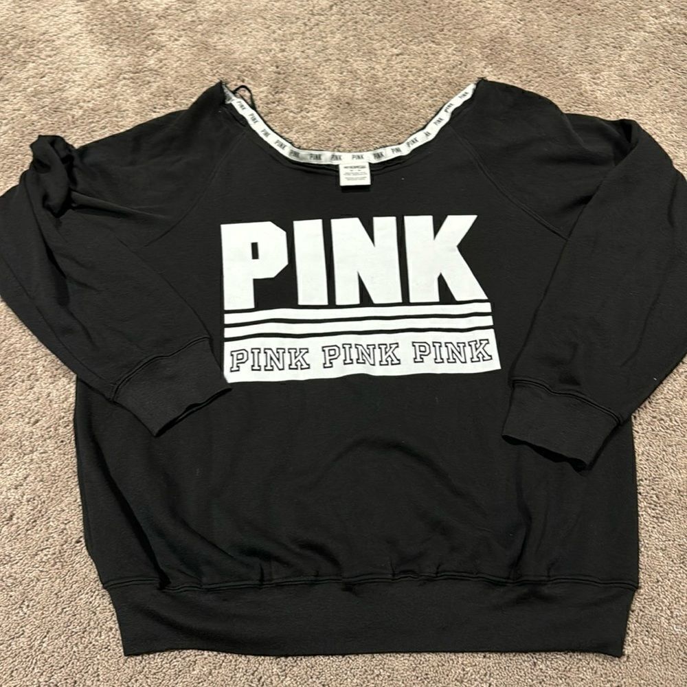 Pink! Super soft lightweight sweatshirt - size medium open neck!